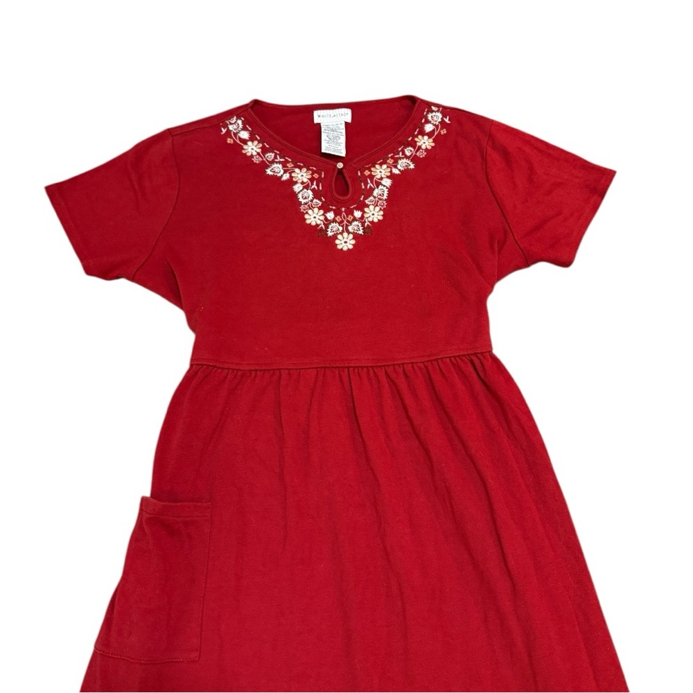 White Stag Red & White Floral Embroidered Maxi Dress - Picture 3 of 8